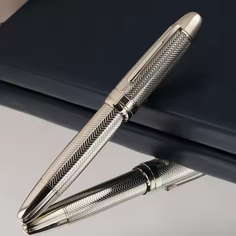 Silver Carved Pattern Fountain Pen EF/F/M Nib with Converter Writing Metal Pen Set