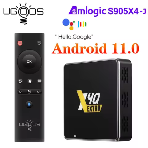 Android 11 UGOOS X4Q Pro TV Box Amlogic S905X4 Support Google Voice AV1 CEC HDR 1000M BT5.1 4K LPDDR