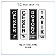 Acrylic Push Slide Board Door Sign - Acrylic Push Slide Door Sign