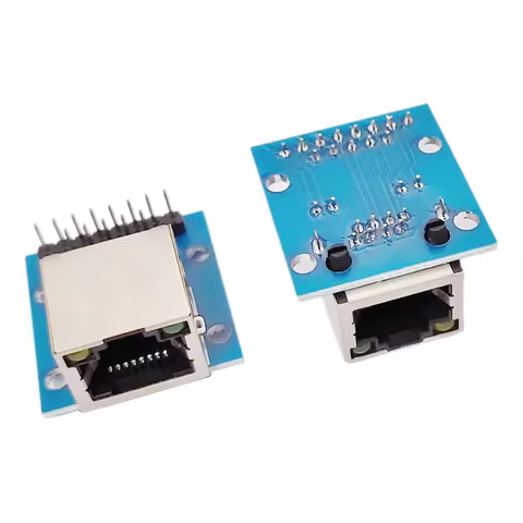 2/5/10PCS RJ45 Breakout Board with LED Lights,8P8C Female Socket Connector 2.54mm Pitch RJ45 Adapter