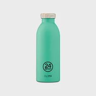 義大利 24Bottles 不鏽鋼雙層保溫瓶 500ml綠薄荷 (木紋蓋)