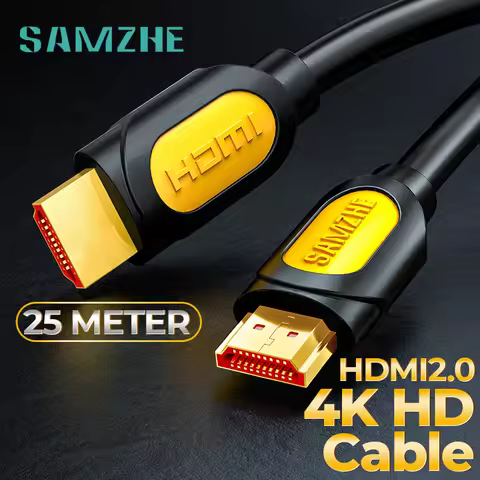 SAMZHE 25 Meter 4K HDMI Cable HD 3D Stereo Video Gaming for PC Laptop TV Projector TV Box