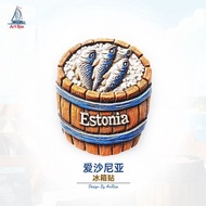 [Three-Dimensional Refrigerator Stickers] Estonia Smoked Fish Bucket Souvenir Magnetic Stickers