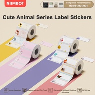 NIIMBOT  B21/B1/B3S Waterproof Color Label Paper Cartoon Animal Creative Stickers
