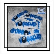 STICKER CUTTING " V8 SQUAD " REFLECT PANTUL CAHAYA