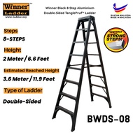 Winner Ladder Black Ladder 7/8 Step Double Sided Aluminium Ladder Heavy Duty Tangga Lipat
