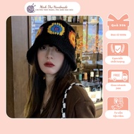 Handmade crochet multicolored crochet wool bucket hat