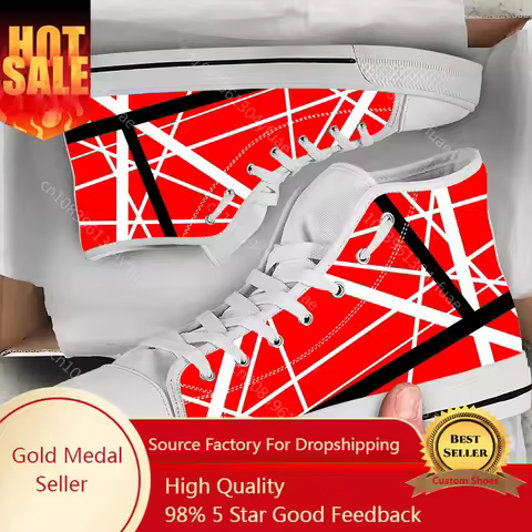 Van EVH 5150 STRIPES Halen Harajuku Lightweight High Top Canvas Shoes Men Women Casual Breathable Sn