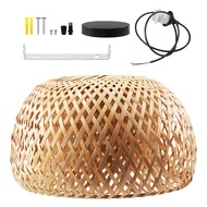 Lighting Rattan Lamp Handmade Bamboo Chandelier Retro Cafe Bar Lounge for Garden Restaurant Bedroom 