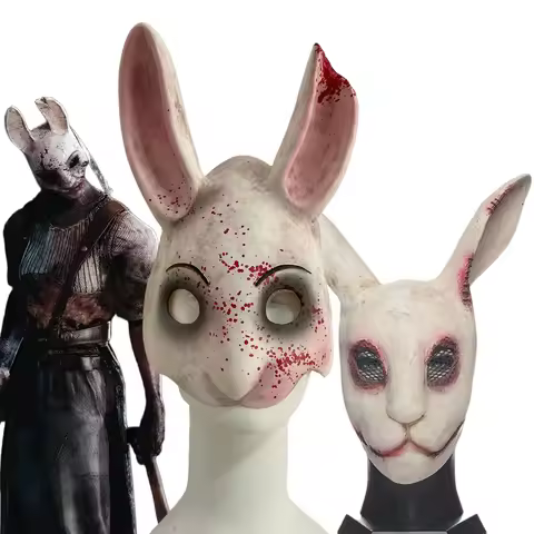 Game Dead By Daylight The Huntress Cosplay Mask Bloody Rabbit Butcher Helmet Horror Latex Masks Hall