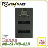 POWERSMART - Canon NB-6L 代用 兩位電池充電器, USB輸入