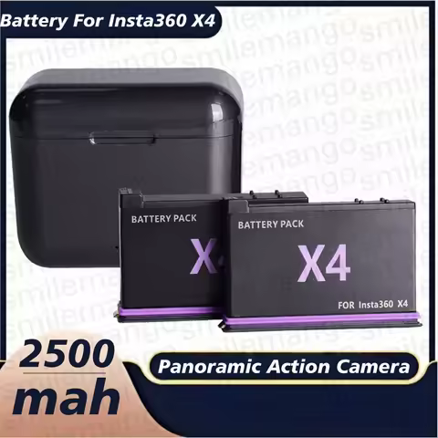 For Insta360 X4 Battery 3.85V 2500mAh Rechargeable Li-ion Battery Fast Charging Case Storage Box 360