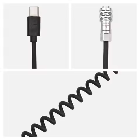 Andoer USB-C Power Cable Replacement for Blackmagic Cinema Camera BMPCC 4K/6K to USB Type-C Spring C