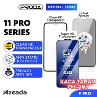 AZEADA Tinted Screen Protector For IP 11 PRO Series Clear HD Tempered Glass Anti Spy Privacy Templet