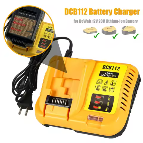 EU DCB112 Battery Charger Replacement for DeWalt 12V 20V Lithium-Ion Battery DCB208 DCB201 DCB200 DC