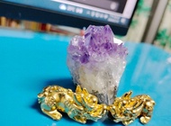 紫水晶鎮-(MINI版)--贈金貔貅一對.......vs...................紫水晶洞