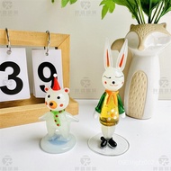 Design Glass Artist Crafts Circus Decoration Rabbit Bear Creative Car Decoration Fairy Tale Desktop 