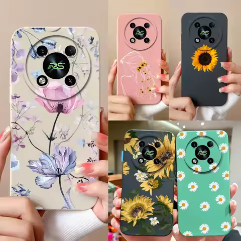 For Itel RS4 Case Beautiful Flower Liquid Silicone Shockproof Anti-Fingerprint Anti-fall Shell For i