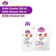 Sleek Baby Bottle Nipple &amp; Accessories Cleanser 500Ml + 450Ml Set