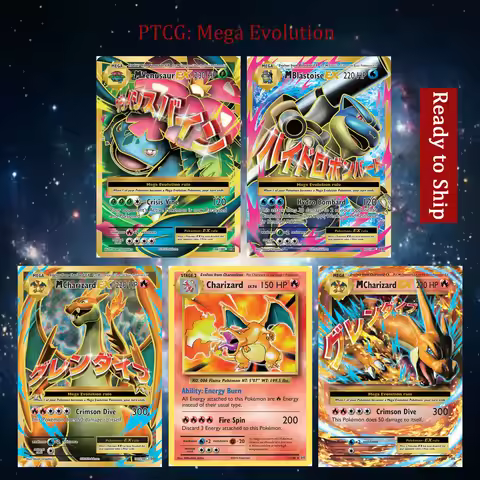Mega Charizard EX Venusaur Blastoise EX Cards Set, Monster TCG XY Series, Collectible Trading Cards 