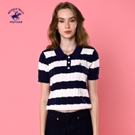 Beverly Hills Polo Club Women’s Flat Knit Blouse in Navy REN2123