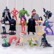 In-stock Hero Warrior League Wonder Woman Batman Joker Superman Dog Hulk model figurine decoration G