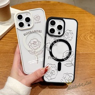 Untuk iphone 16 Sarung Telefon 11 12 13 14 15 Pro Max Casing Lukisan Ros xr xs Max 7 8 Plus Jelas Ke