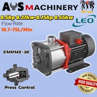 LEO EMHM2-3E / EMHM2-4E / EMHM2-5E 0.5HP / 0.75HP Horizontal Multistage Pump c/w Pressure Control 0.