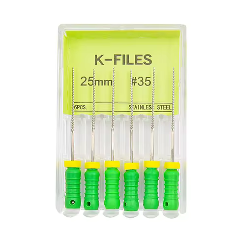 6Pcs/Box Dental K Files 21mm/25mm Hand Use Files Stainless Steel Root Canal Files Dentistry Endodont