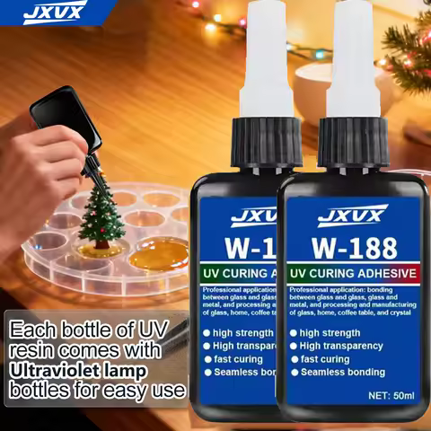 JXVX 50 ml W188 Colla a base di resina UV per gioielli fai da te, resina epossidica per lampada UV A