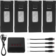 4PCS 3.7V 1800mAh Li-po Battery with 4-in-1 Charger for E88 E88PRO E88MAX E525 E99 E99PRO P1 P5PRO K