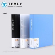 TEALYMY Transparent Folder, Plastic Office Document Binder File Folder, 2 Holes D-shaped Lever Arch 