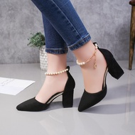 HIGH HEEL SHOES CODE GDC99 BIGSIZE HIGH 7P AVAILABLE IN 2 COLORS BLACK, CREAM FASHION 2023