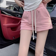 【00118v3o55u28.my】 粉色休闲瑜伽运动短裤女季薄款外穿高腰显瘦跑步阔腿辣妹裤子潮#Sports shorts for women in summe 【0530wyvYd8ZMx】
