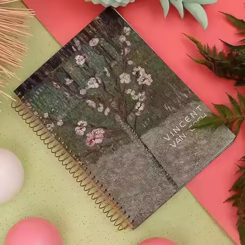 Book Page Inside Simple Spiral General Notebook Line Book. Thick Coil Horizontal Side Hard College S