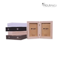 5R Frame 12x17cm Contents 2 - 5R Folding Frame - 5R x2 Book Frame - Minimalist