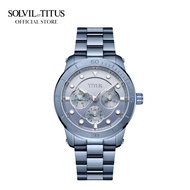Solvil et Titus Aspira Multi-Function Quartz Gradient Blue Dial &amp; Stainless Steel Bracelet Women Watch W06-03147-022