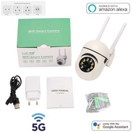 GRICH 360 Degree 5G1080P HD WiFi Camera CCTV IP Security Camera IR Night Vision Flash Light Support 