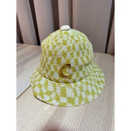 Japan Most Beautiful Hat Brand CA4LA Woven Mustard Yellow Green Checkerboard Bucket Bell Guarantee