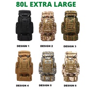 【JOMSHOPEE】EXTRA LARGE 80L  Army Tactical Bag Pack Travel Hiking Bag Camping Bag Askar Beg Saiz Besa