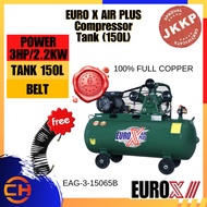 EUROX AIR PLUS Belt Air Compressor 150L 3HP (EAG-3-15065B)