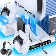 สําหรับ PS5/PS5 Slim/PS5 Pro Stand Cooling Station พร้อม Controller สถานีชาร์จสําหรับ PlayStation 5