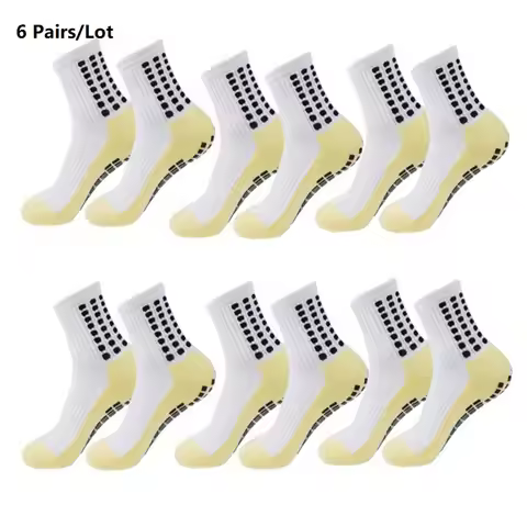 1 Pairs/6 Pairs Football Socks Mens Sports Socks Non-slip Silicone Bottom Soccer Socks Rugby Tennis 