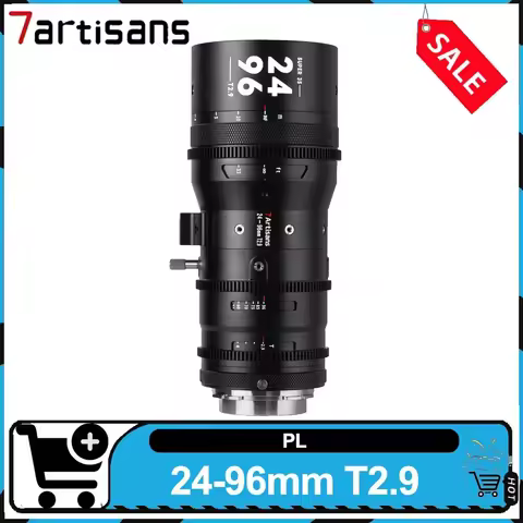 7artisans 24mm-96mm T2.9 Manual Focus Zoom Cine Lens 4X Optical Camera Lens compatible with PL mount