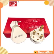 UMS Poly Carbonate 15A 3 Pin Plug Top 3 Round Pin Plug Top 15A Plug Top Sirim Approved