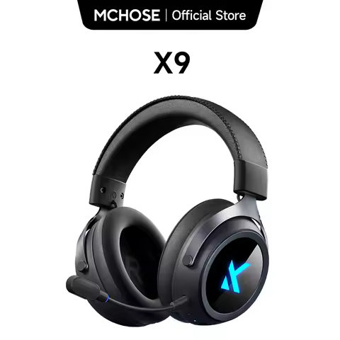 MCHOSE X9 Wireless Gaming Headset 7.1 Surround Sound Noise Canceling Mic Low 15ms Latency FPS Games 
