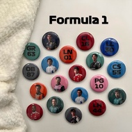 F1 Formula 1 Badge/Button Pins
