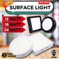 [Sirim]  24W 18W 12W LED Surface DownLight Round Square Surface Mounted Downlight Ceiling Down Light