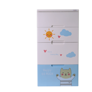 JIO ตู้ลิ้นชัก A58-022(C12) คิวท์แบร์ คิวท์บันนี่ หน้ากว้าง 58 ซม.4ชั้น พลาสติก