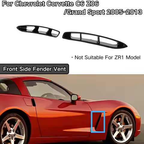 For Chevrolet Corvette C6 Z06/ Grand Sport 2005-2013 Front Side Fender Vent Matte Black Carbon Fiber